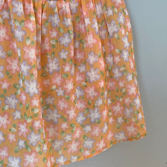 Elodie Orange and White Floral Blouse with Ruffle Sleeves - Picture 3 of 5